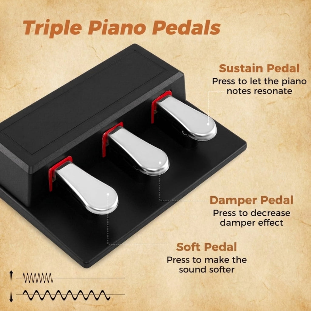 Redsmile 88-Key Electronic Keyboard Piano Set with Adjustable Stand and Dual Speakers for Beginners to Practice at Home or on a Tabletop, Black