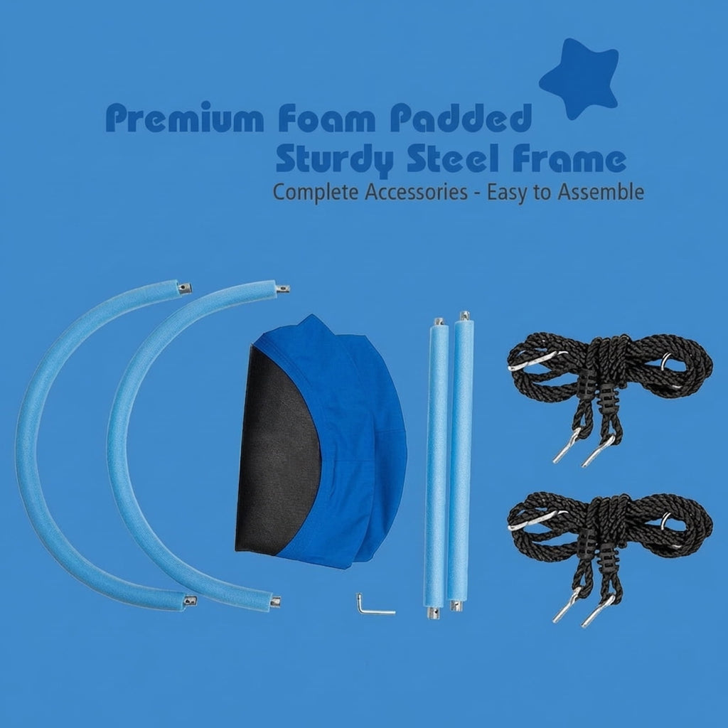 Redsmile 60 Inch Saucer Surf Outdoor Adjustable Swing Set-Blue+Black Blue - Outdoor Backyard Tree Swing for Kids and Adults