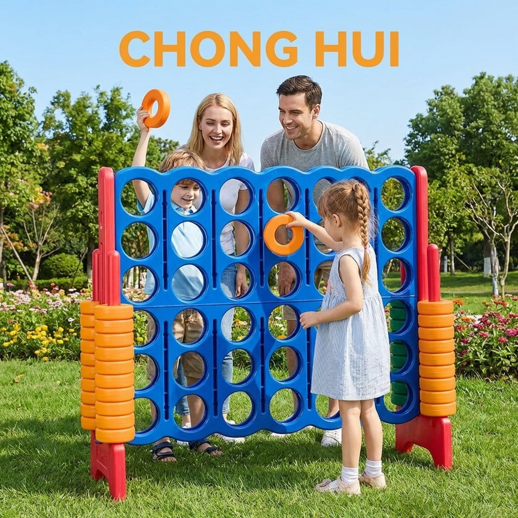 Redsmile Jumbo 4-to-Score Giant Game Set with 42 Jumbo Rings and Quick-Release Slider-Green Green - Outdoor Backyard Lawn Party Game for Kids Adults
