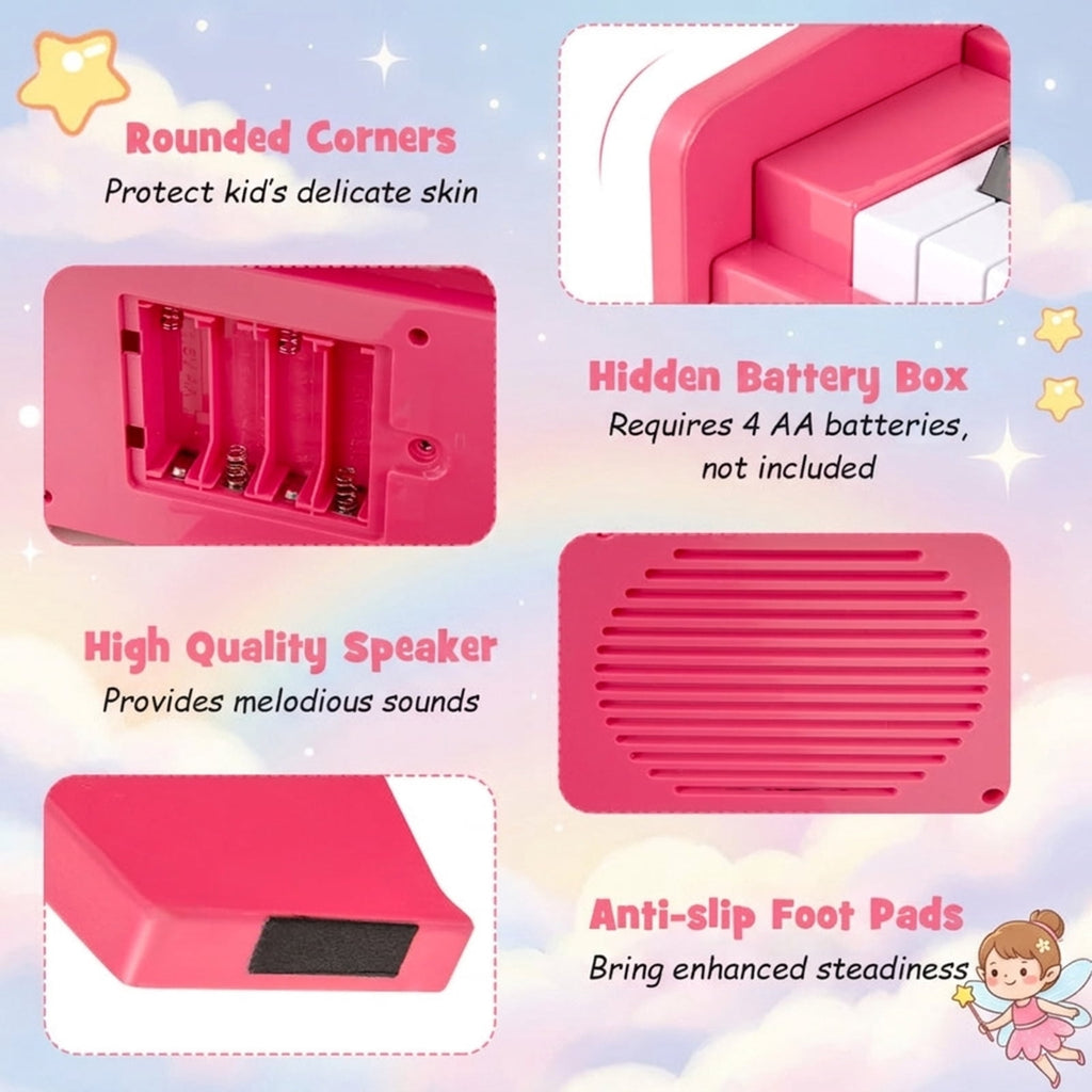 Redsmile 25 Key Kids Piano Keyboard with Record Playback and Adjustable Speed for Beginners Ages 3 and Up, Pink