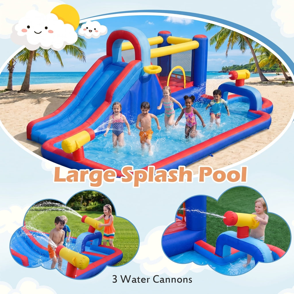 Redsmile Inflatable Water Slide Park for Kids Backyard Outdoor Fun, Multicolor