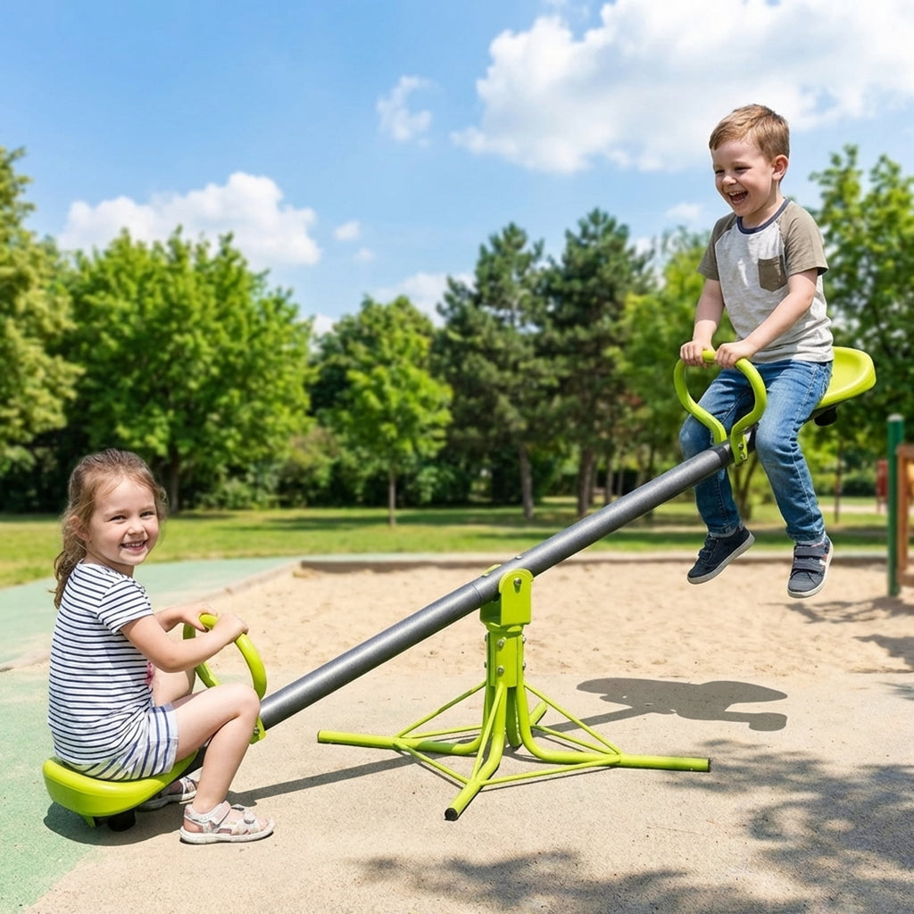 Redsmile Kids Seesaw Swivel Children Teeter Totter Outdoor Play Set for 2 Children - Multicolor - Backyard Playground