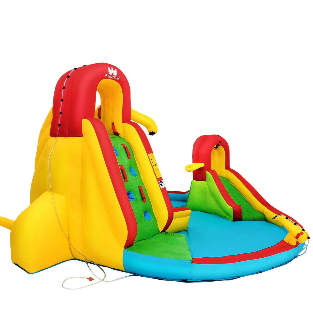 Redsmile Kid's Inflatable Water Slide Bounce House with Climbing Wall and Pool Without Blower - Multicolor