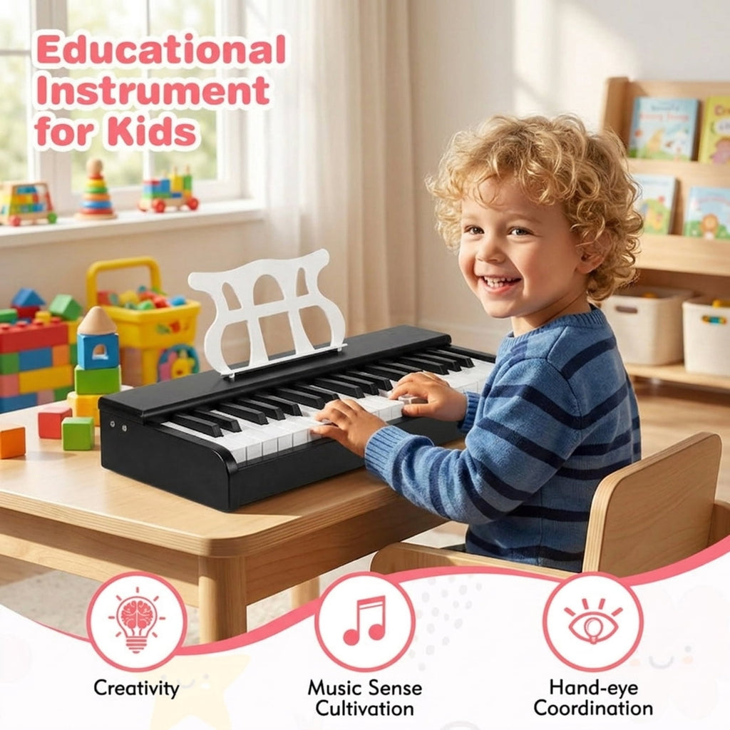 Redsmile 30-Key Kids Piano Keyboard with Music Stand and ASTM-Certified Design for Toddlers and Beginners, Black
