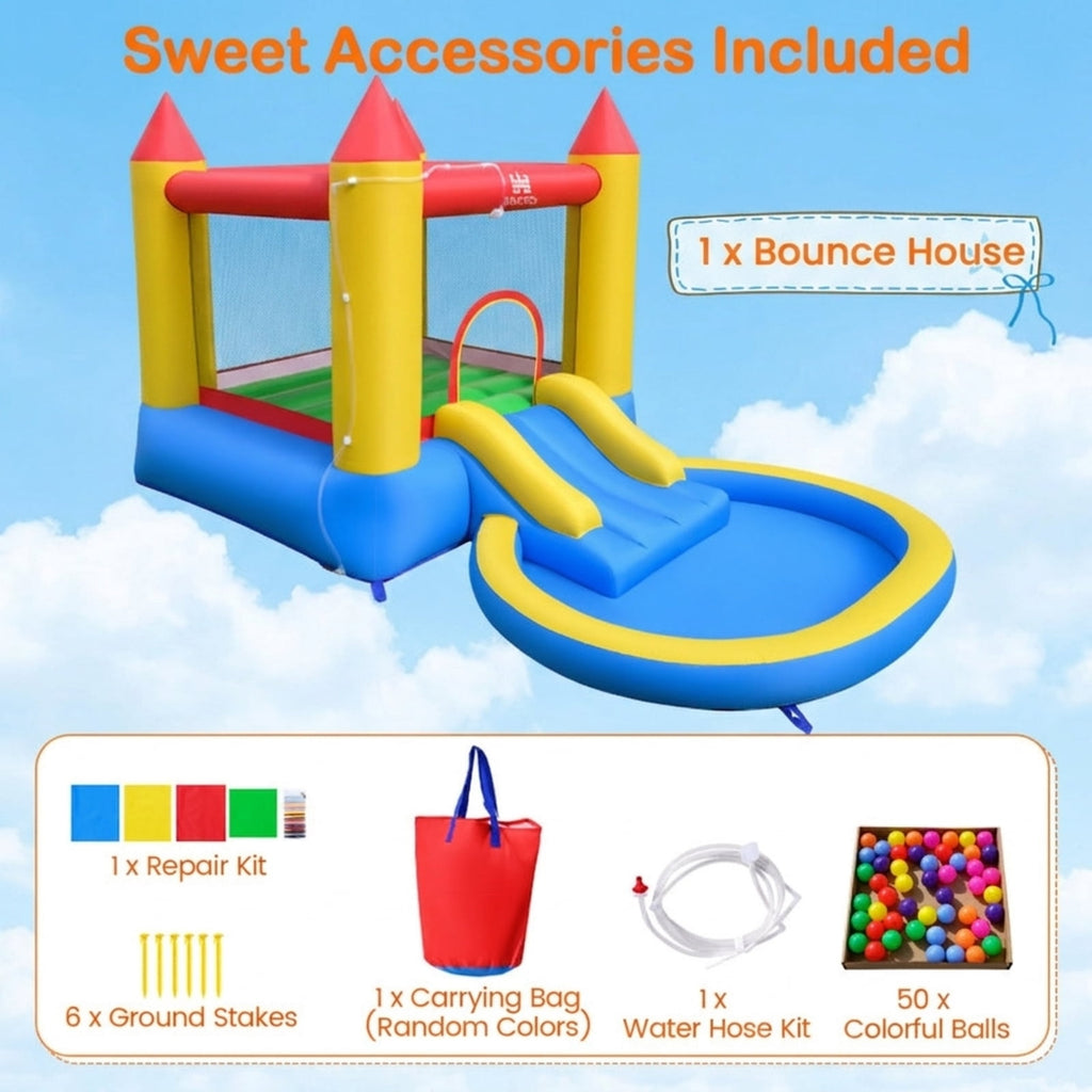 Redsmile Kids Inflatable Bounce House Castle with Balls Pool and Bag, Multicolor