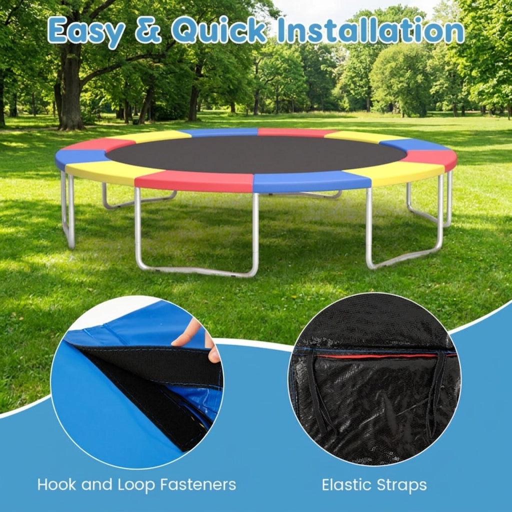 Redsmile 14 Feet Trampoline Pad Replacement Safety Pad with Fixing Straps, Multicolor