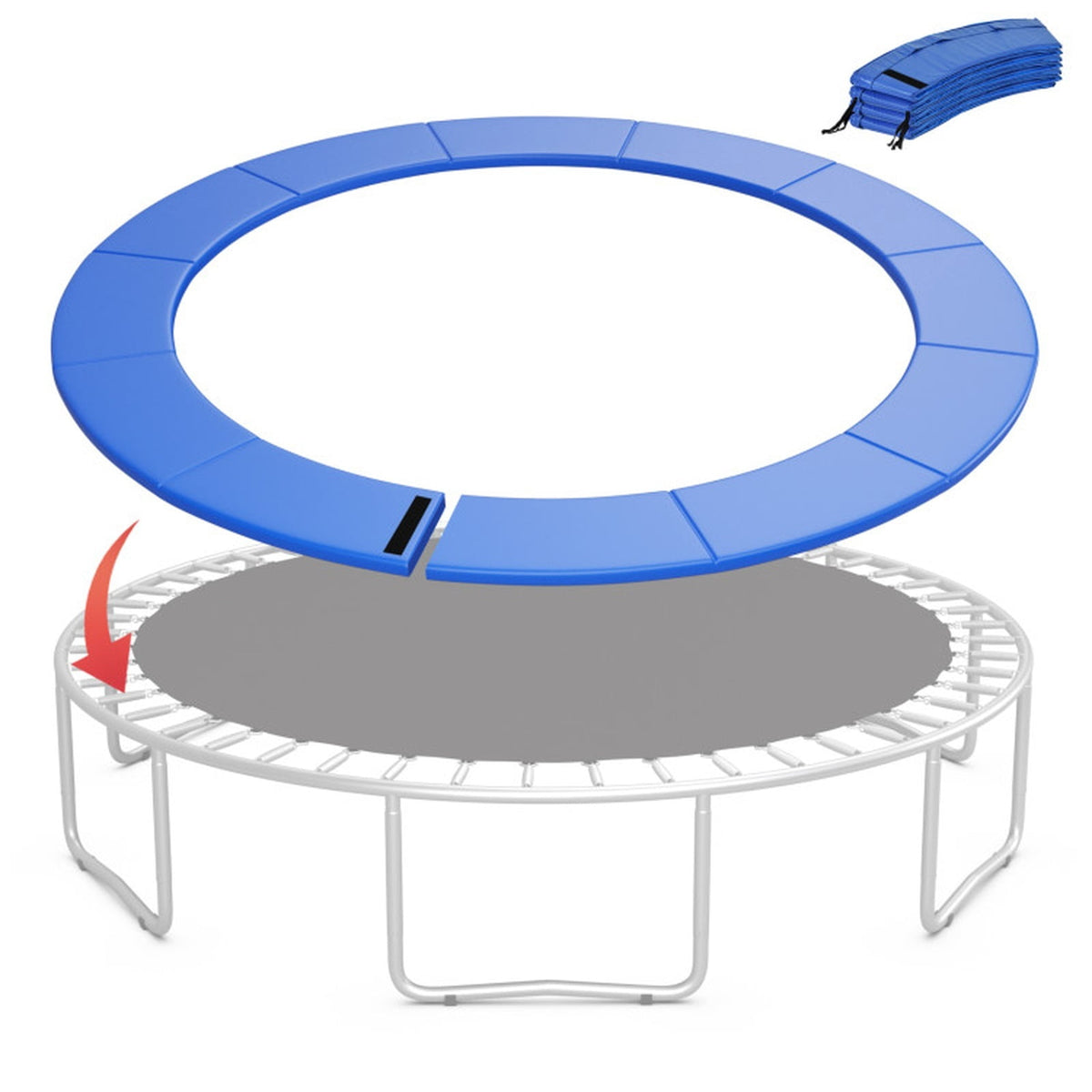 Redsmile 12 Feet Trampoline Pad Replacement Safety Pad with Fixing Straps, Blue