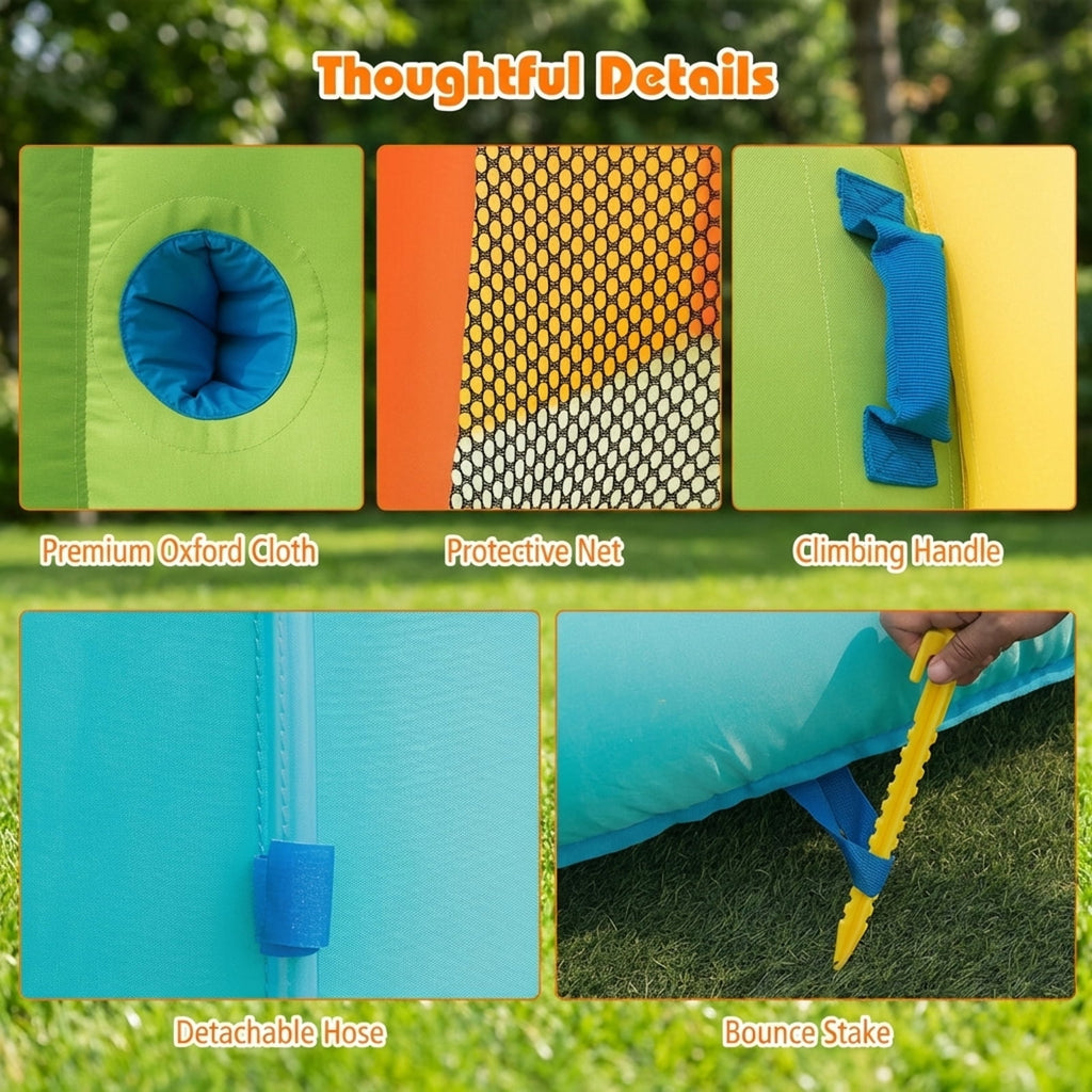 Redsmile Inflatable Water Slide Kids Bounce House with 740W Blower - Multicolor - Kids Birthday Party