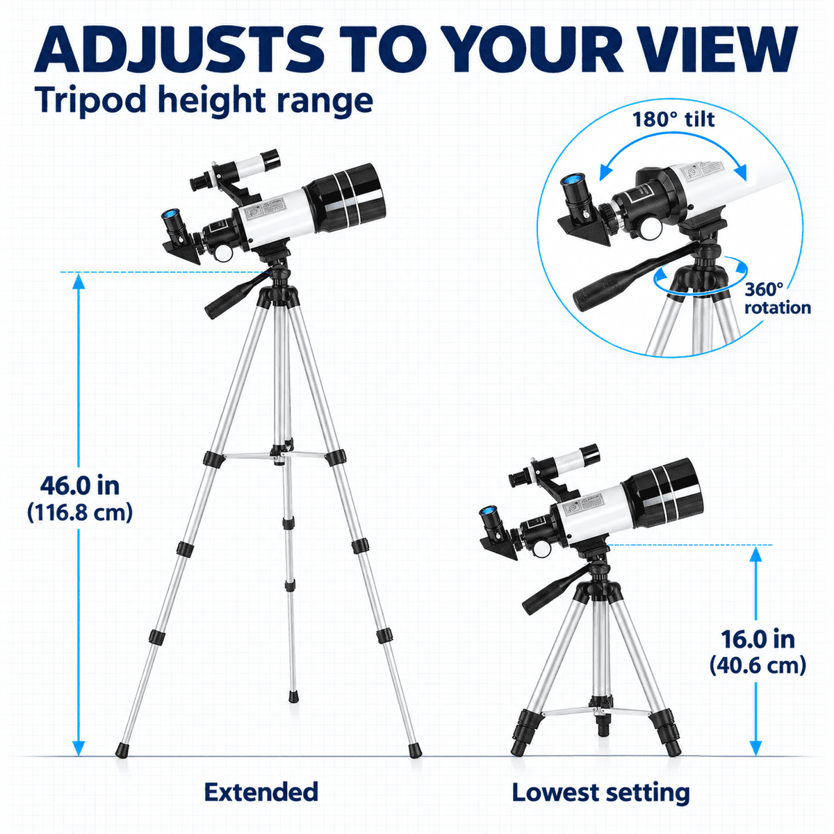 Redsmile Telescope for Kids and Adults, 70mm Aperture Astronomy Refractor Telescope for Beginners with Tripod Phone Adapter and Barlow Lense