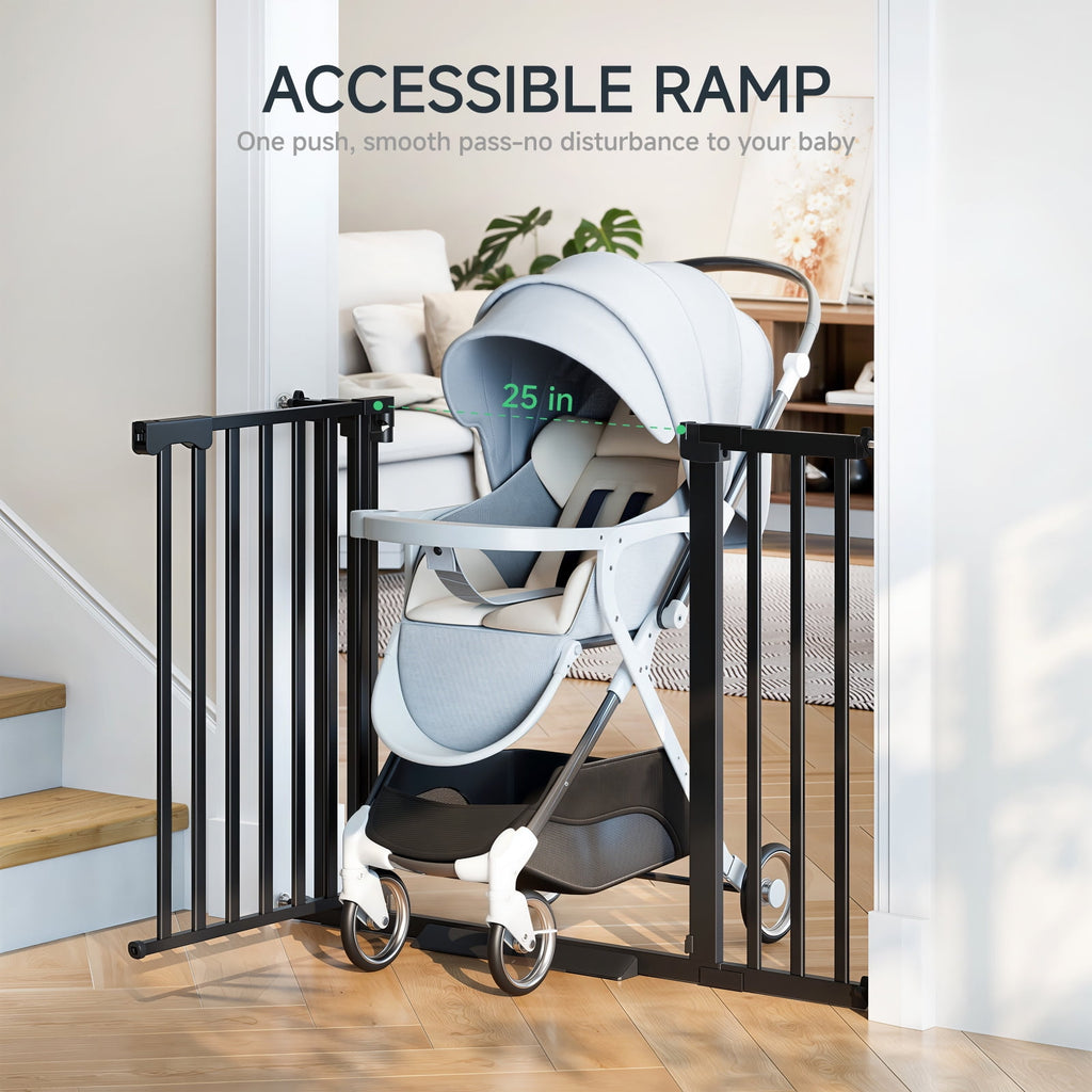 Redsmile 30in Extra Tall Baby Gates for Doorway, Auto Close Pet Gate, 30in to 43in Wide Pressure Mounted, Gifts for Mom, Black