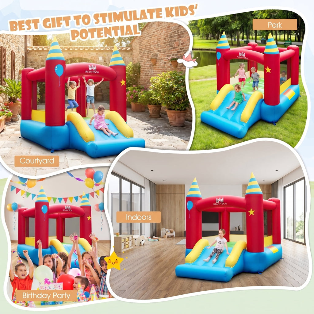 Redsmile Kids Inflatable Bounce Castle Excluded Blower, Multicolor