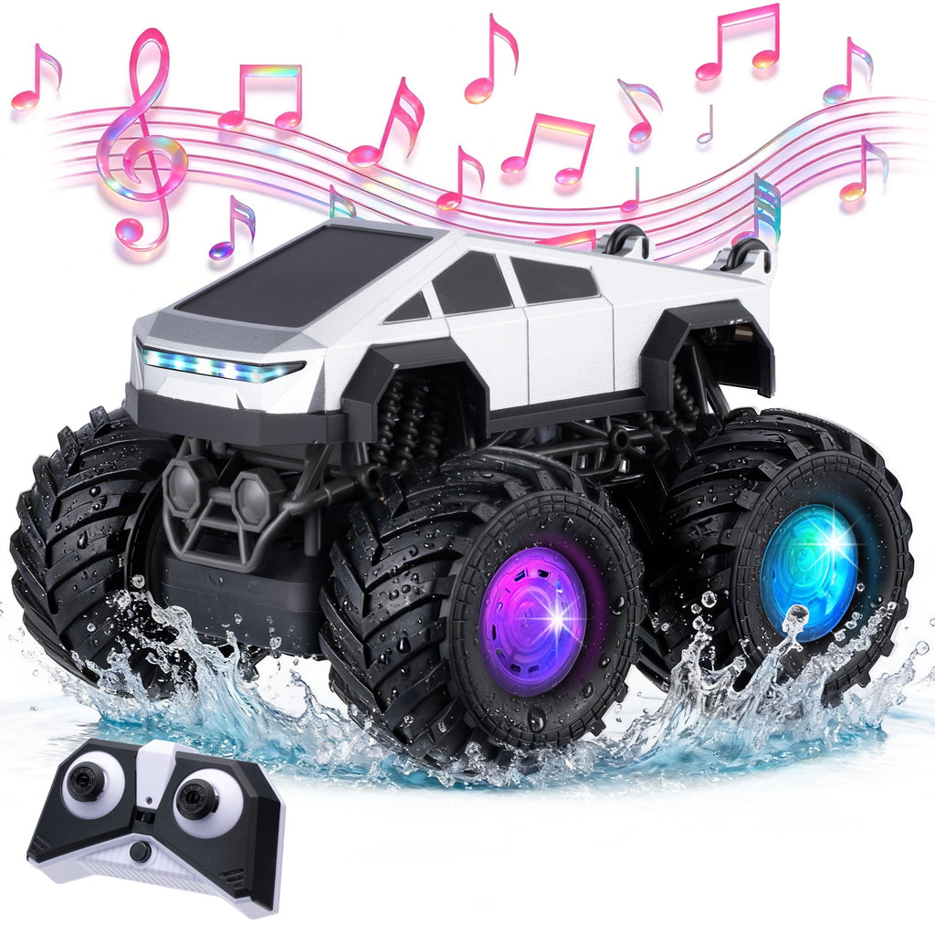 Redsmile Remote Control Car,2.4GHz Amphibious RC Cars,1:18 Waterproof Cyber Truck with LED Lights,360¡ã Rotatable Monster Truck Toys