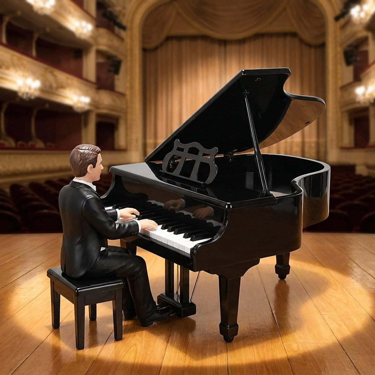 Redsmile 30-Key Kids Mini Grand Piano Toy Keyboard with Bench and Birch Wood Legs for Toddlers, Black