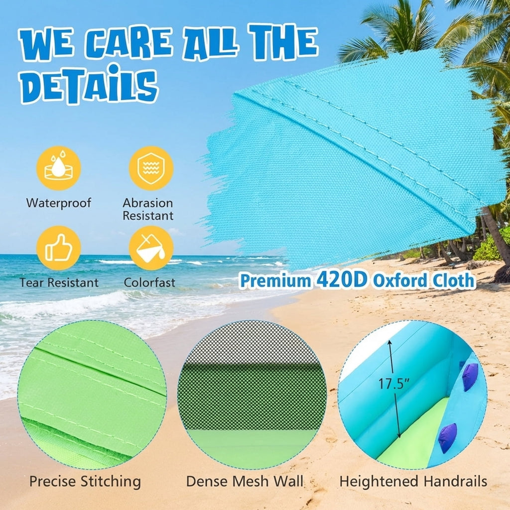 Redsmile Inflatable Water Slide with Dual Slides and Large Splash Pool (Without Blower) - Multicolor