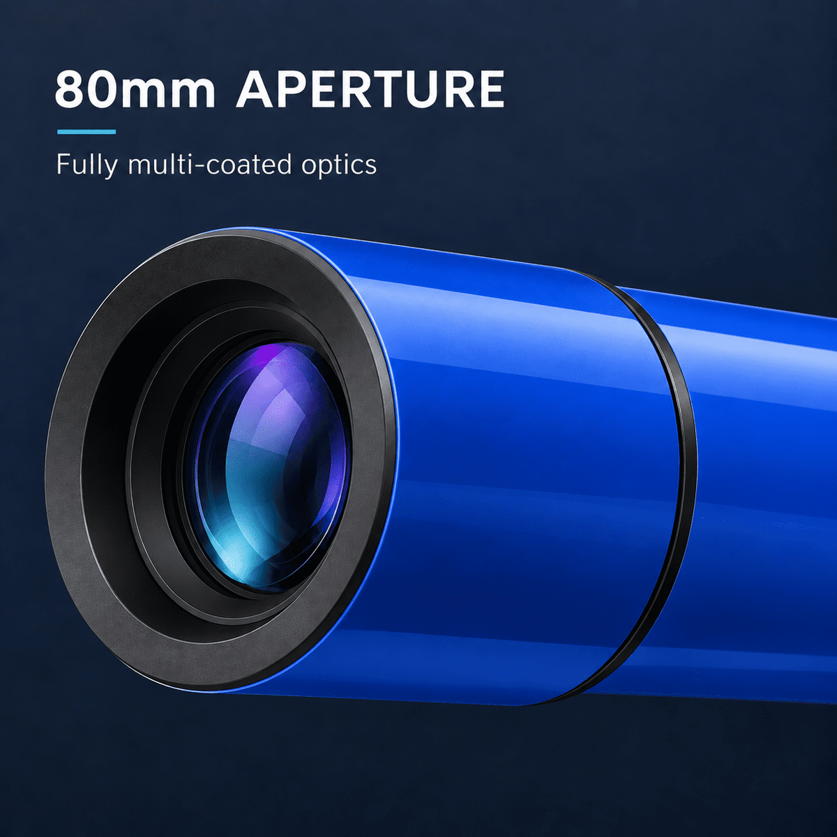 Redsmile Telescope for Adults and Kids, 80mm Aperture 500mm Refractor Telescope for Beginners, High Powered 20x to 50x Astronomy Optics, AZ Mount Tripod, Portable for Moon, Stargazing, Birding, Blue