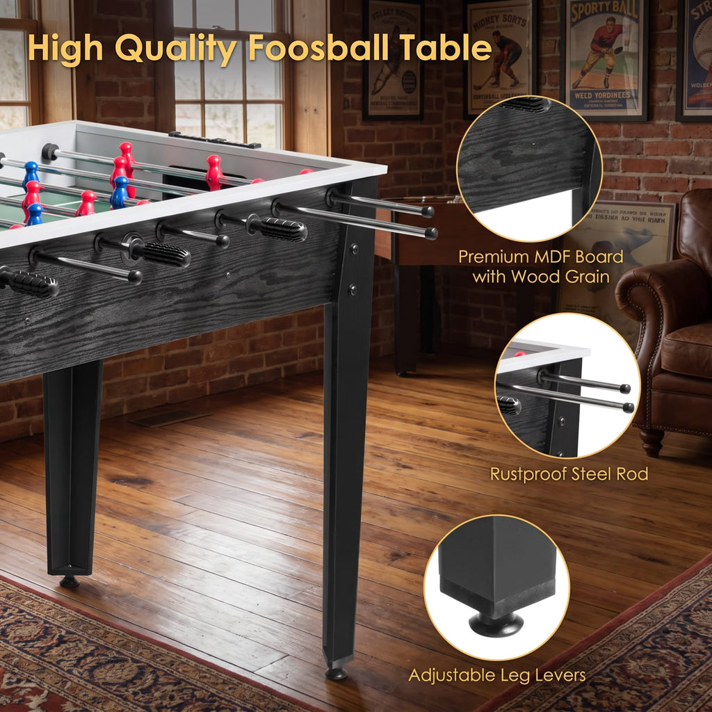 Redsmile 48 Inch Competition Sized Home Recreation Wooden Foosball Table for Game Room Family Fun Indoor Play Black