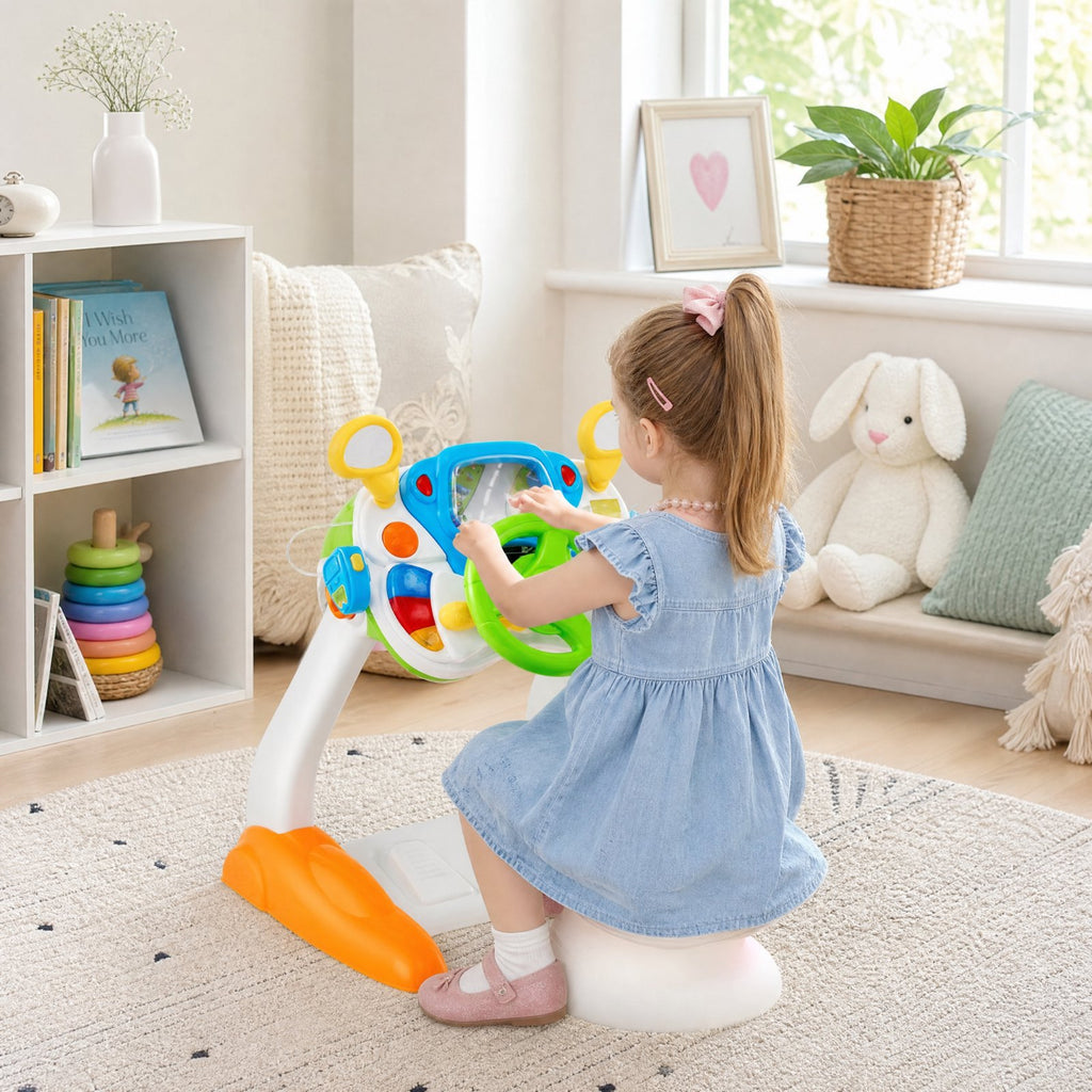 Redsmile Kids Steering Wheel Pretend Play Toy with Lights and Sounds for Toddler Boys Girls