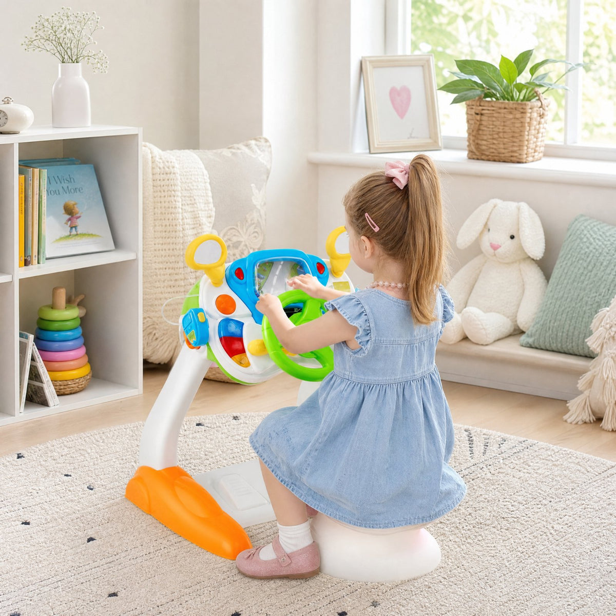 Redsmile Kids Steering Wheel Pretend Play Toy with Lights and Sounds for Toddler Boys Girls