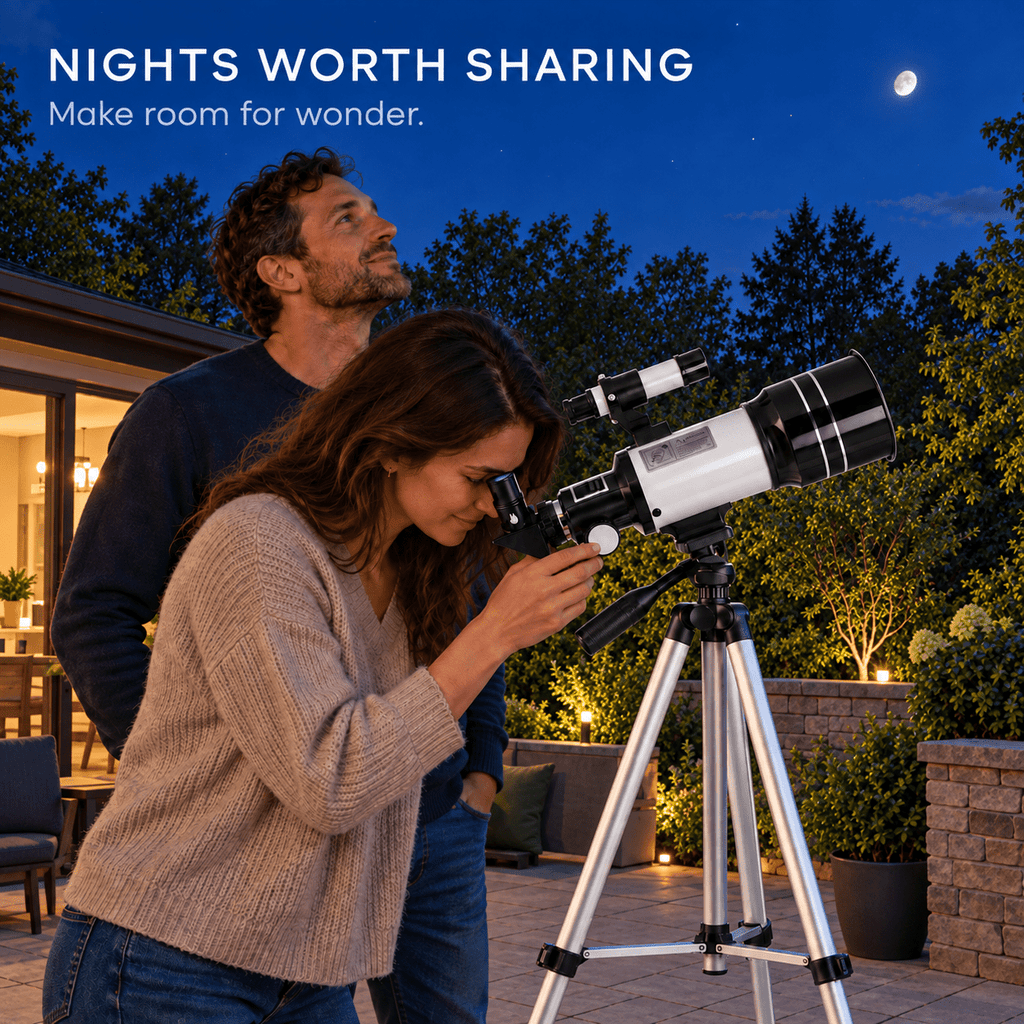 Redsmile Telescope for Kids and Adults, 70mm Aperture Astronomy Refractor Telescope for Beginners with Tripod Phone Adapter and Barlow Lense
