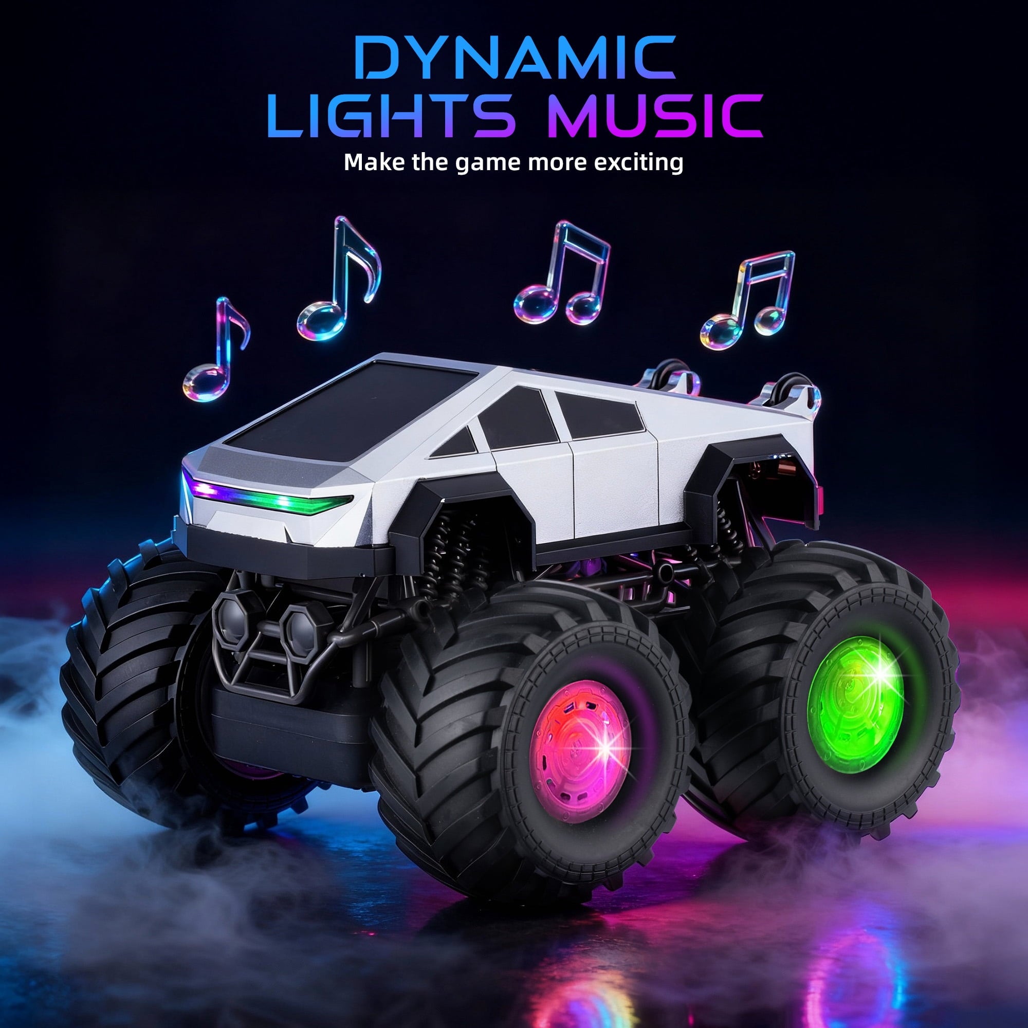 Redsmile Remote Control Car,2.4GHz Amphibious RC Cars,1:18 Waterproof Cyber Truck with LED Lights,360¡ã Rotatable Monster Truck Toys