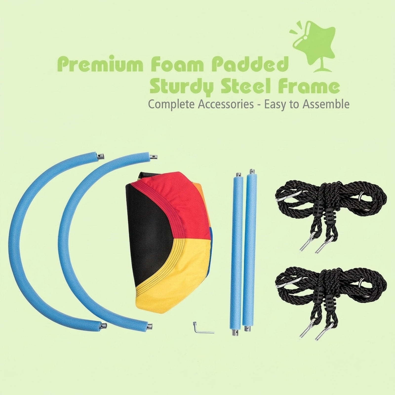 Redsmile 60 Inch Saucer Surf Outdoor Adjustable Swing Set-Colorful Multicolor - Outdoor Backyard Tree Swing for Kids and Adults