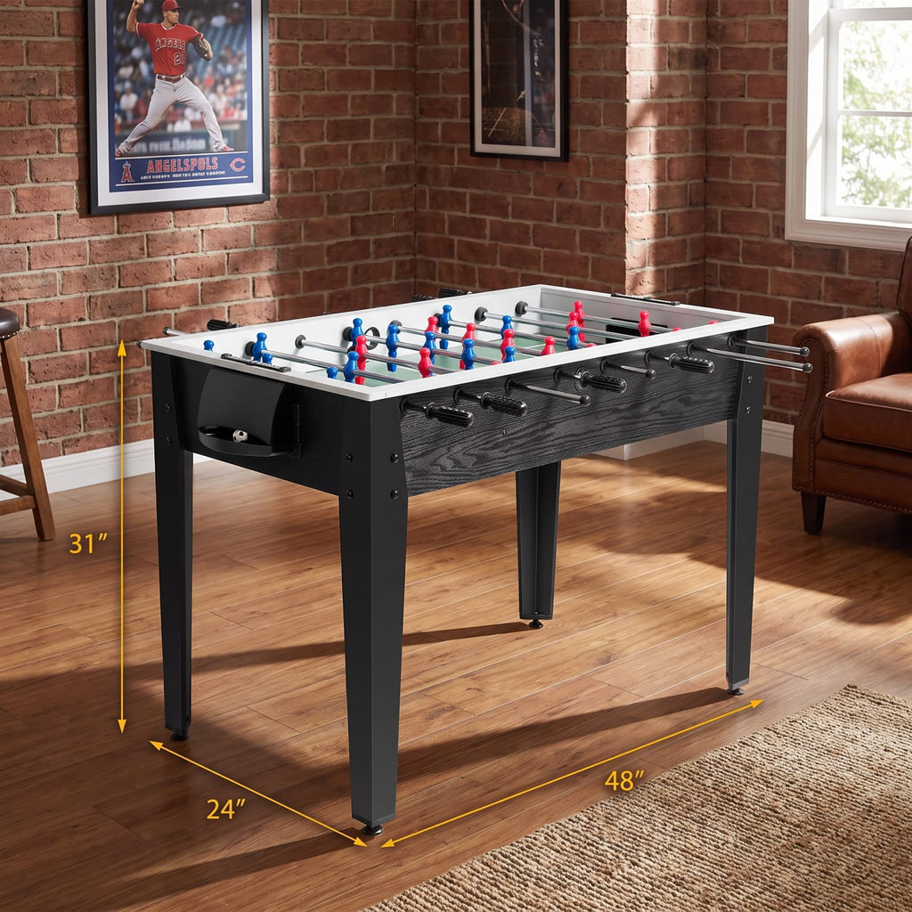 Redsmile 48 Inch Competition Sized Home Recreation Wooden Foosball Table for Game Room Family Fun Indoor Play Black