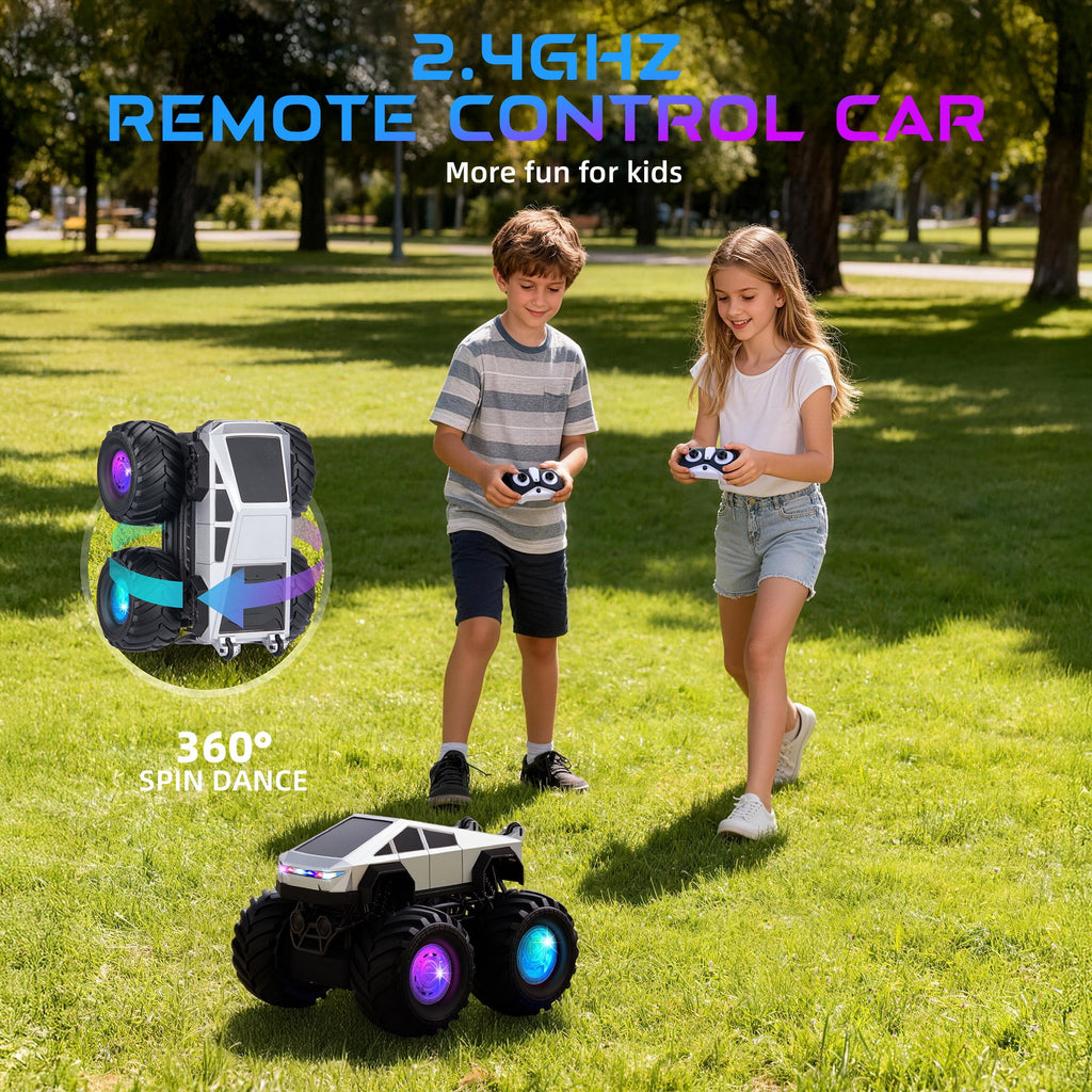 Redsmile Remote Control Car,2.4GHz Amphibious RC Cars,1:18 Waterproof Cyber Truck with LED Lights,360¡ã Rotatable Monster Truck Toys