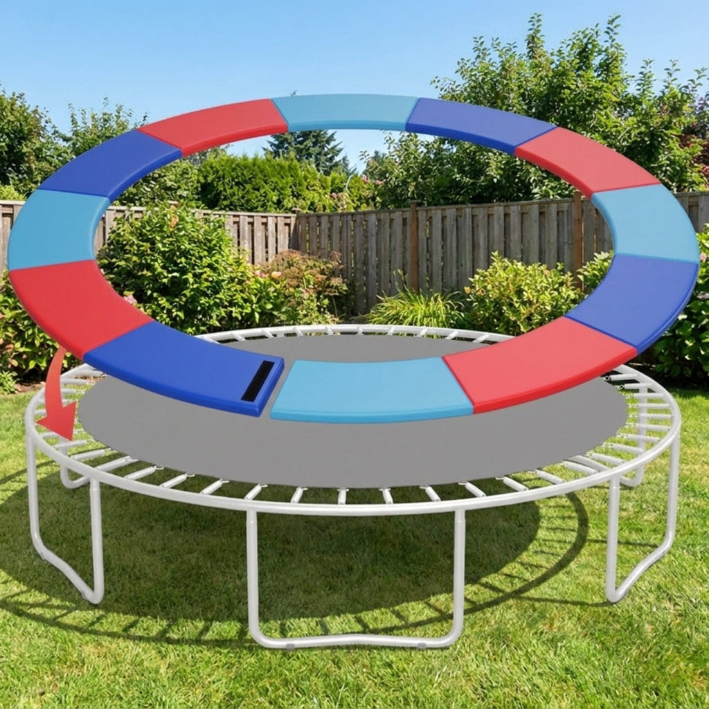 Redsmile 14 Feet Trampoline Pad Replacement Safety Pad with Fixing Straps, Multicolor