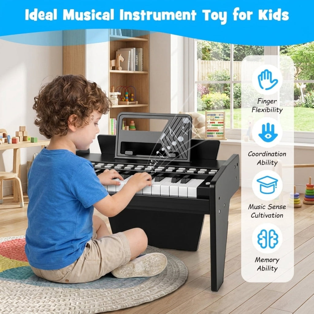 Redsmile 25-Key Kids Piano Keyboard with Adjustable Speed and Volume Control for Kids and Toddlers Age 3 and Up to Play at Home, Black