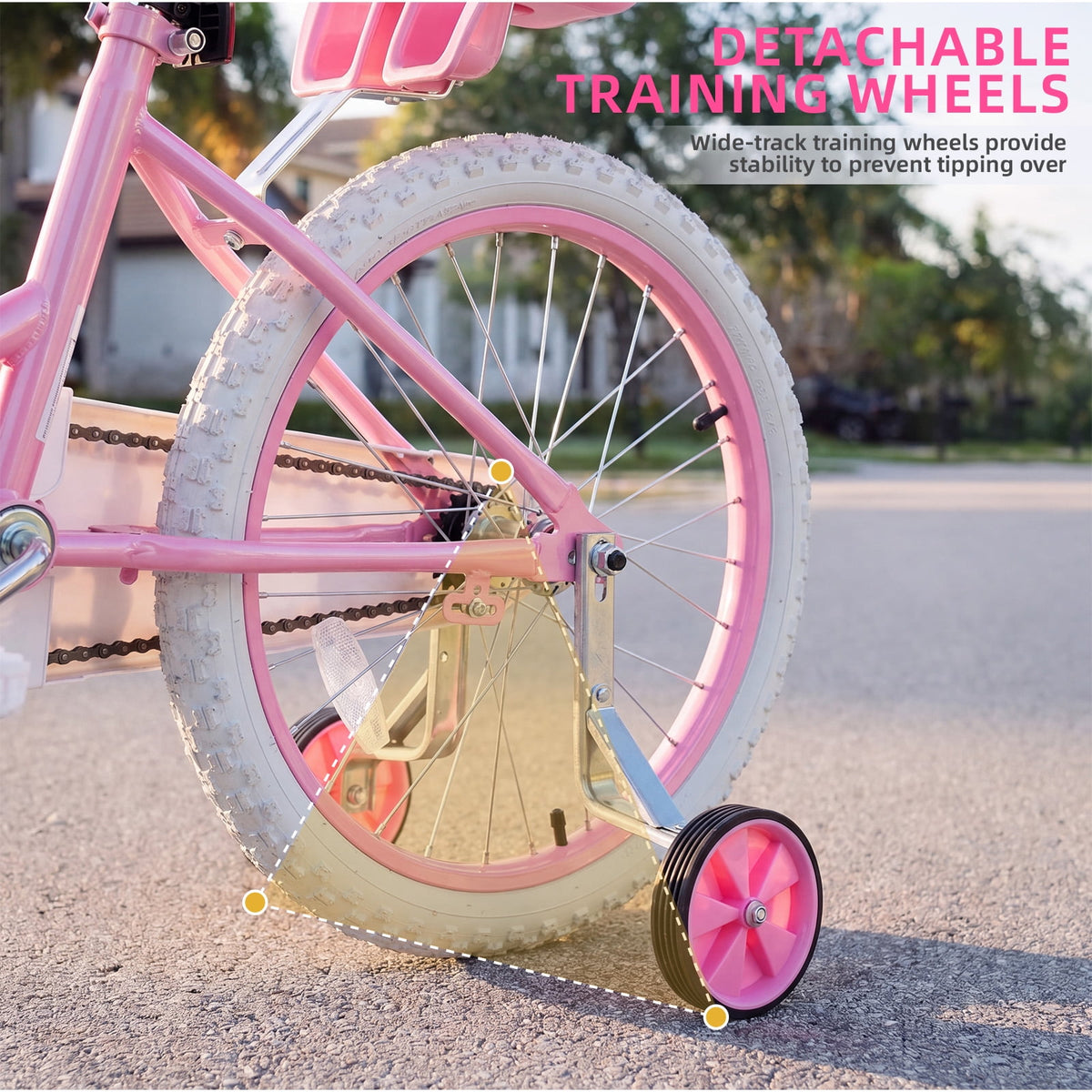 Redsmile 20 Inch Girls Bike for 6-13 Years Old Kids, Kids Bicycle with Basket and Doll Seat, Pink