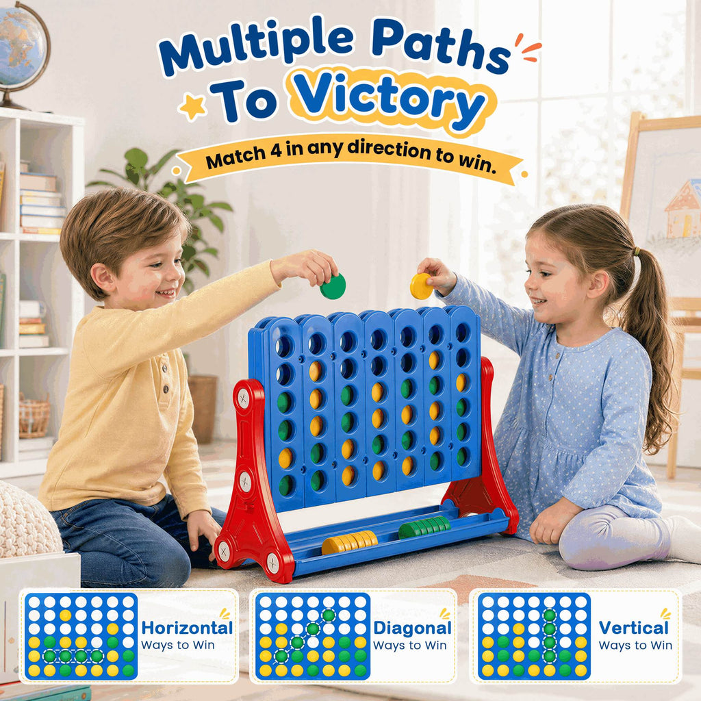 Redsmile 4 in a Row Game, Outdoor Yard Games with 42 Chips and Carry Bag for Kids and Adults,Family Backyard Party Games