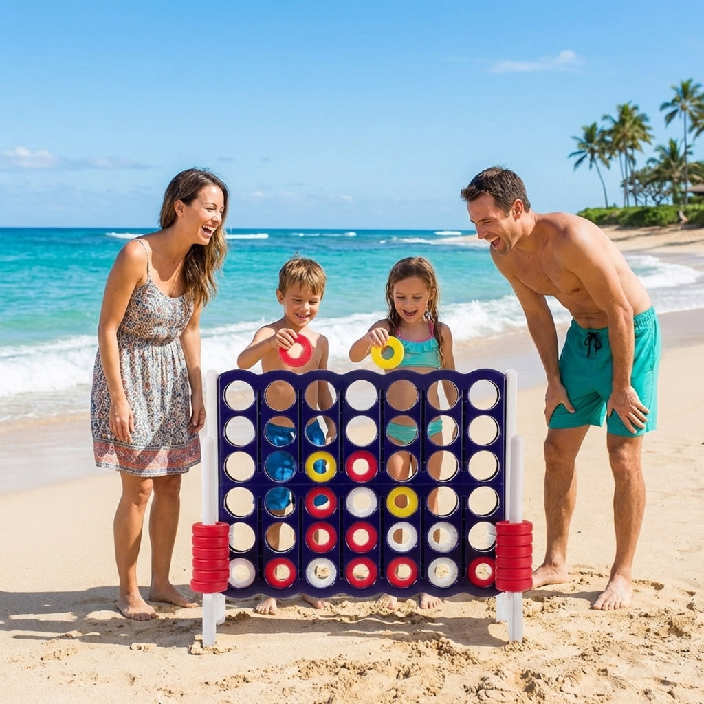 Redsmile Jumbo 4 in a Row 4-to-Score Giant Game Set-White White - Outdoor Backyard Lawn Party Game for Kids Adults