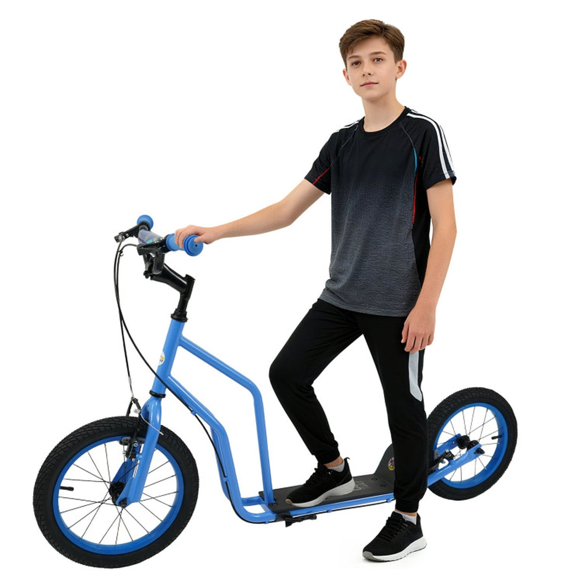Redsmile Kids Scooter for Ages 8 and Up, Youth Scooter with 16/14 Inch Inflatable Wheels and Adjustable Handlebar, Big Wheel Scooter, Blue