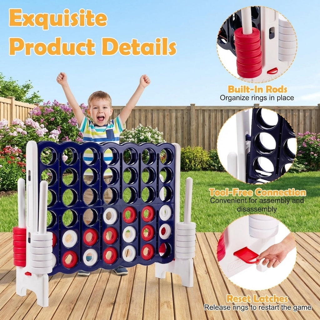 Redsmile Jumbo 4 in a Row 4-to-Score Giant Game Set-White White - Outdoor Backyard Lawn Party Game for Kids Adults