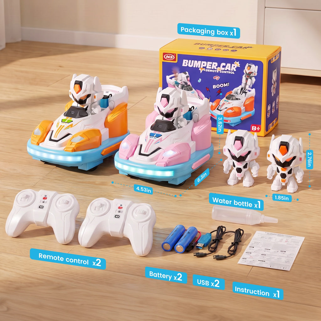Redsmile Rc Cars,Remote Control Bumper Cars for Kids, 2 Pack RC Battle Cars with 360° Spin Drift,Lights and Sound,Toy Gift for Boys Girls
